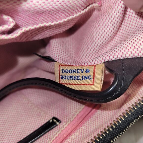 Dooney & Bourke Small Jaquard Canvas Hobo Bag Logo Black Grey - Picture 10 of 10